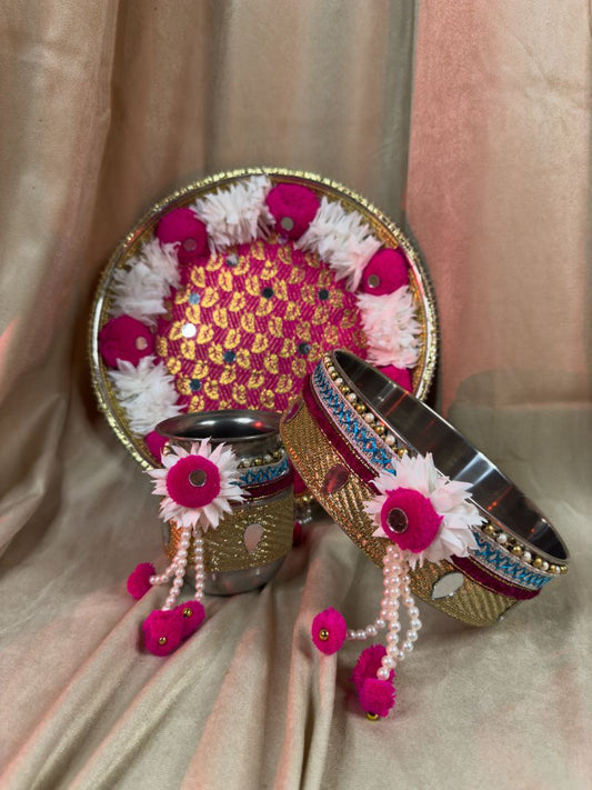 Petal Pink Karva Chauth Set