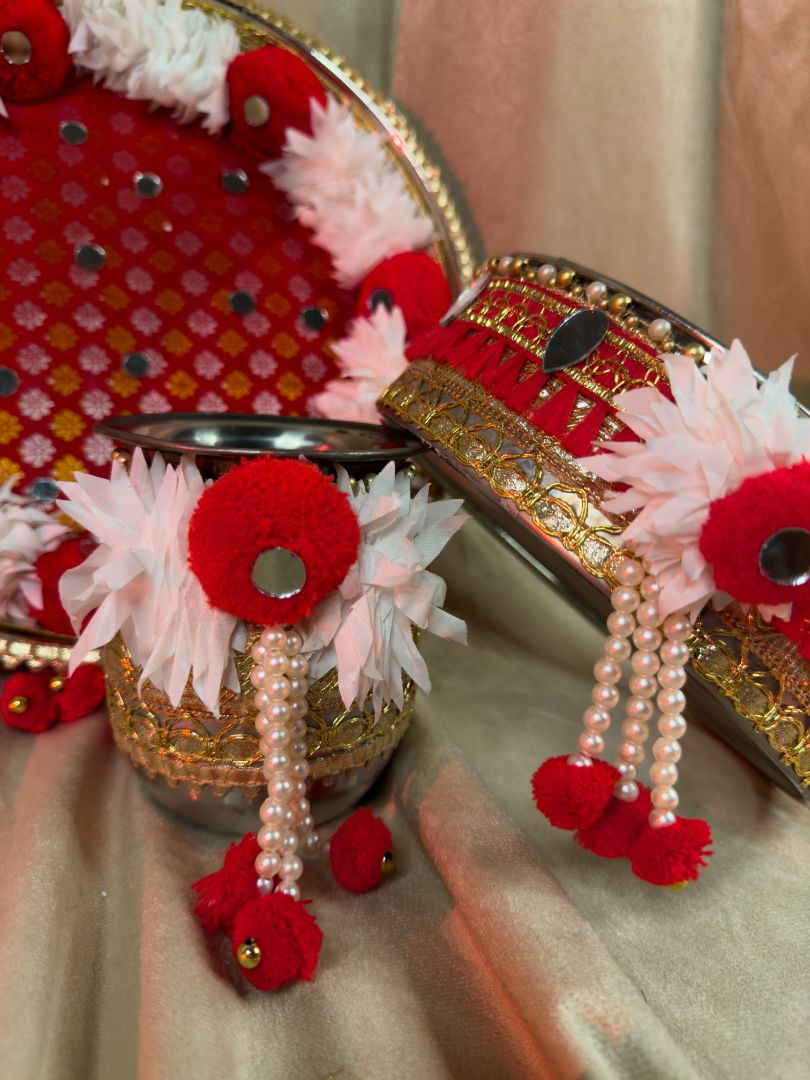 Crimson Pearl Karva Chauth Set