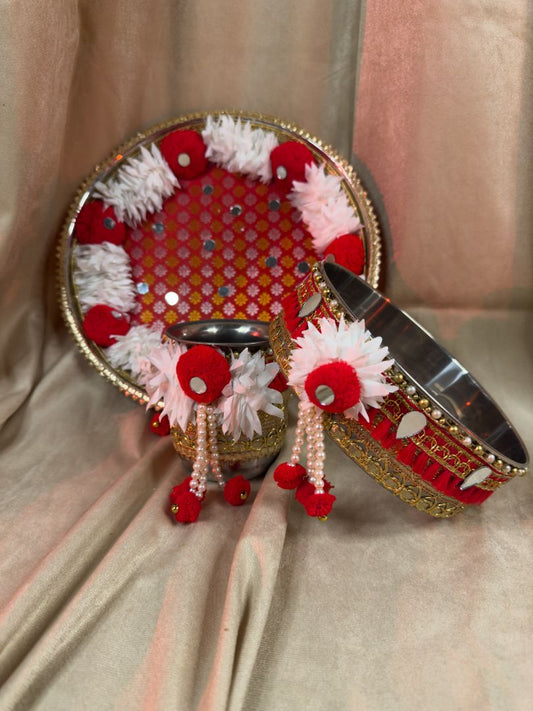 Crimson Pearl Karva Chauth Set