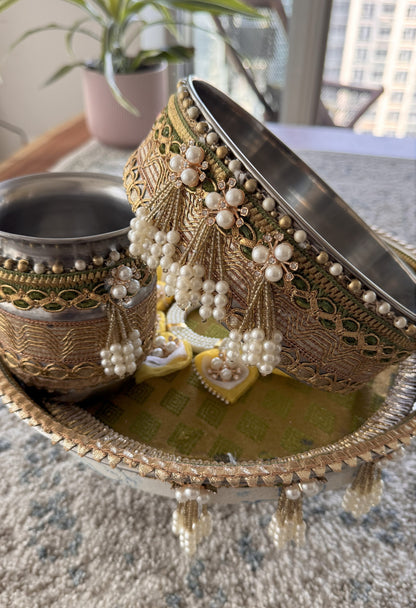 Lemon Mist Karva Chauth Set