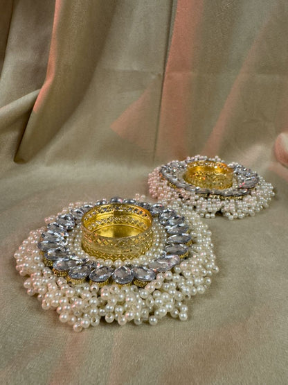 Pearl Ghunghroo Diya Holder (Pack of 2)