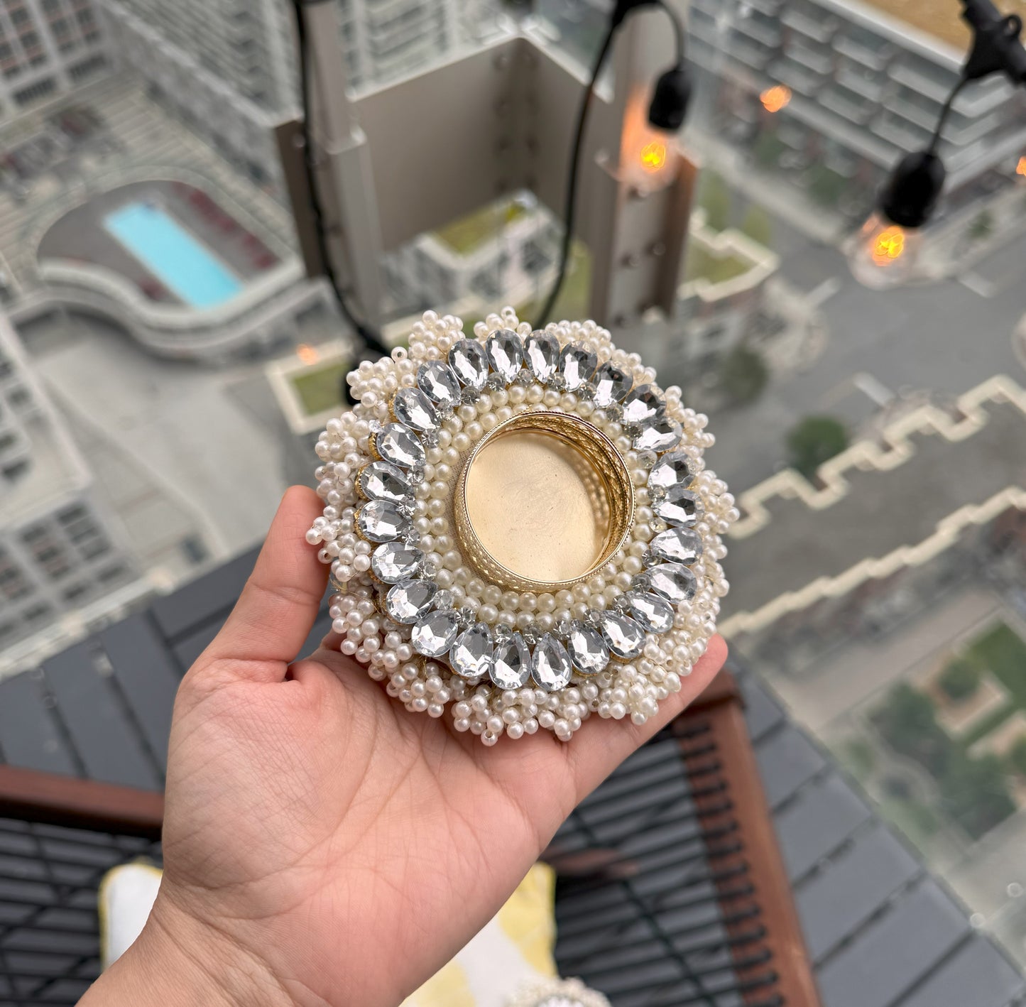 Pearl Ghunghroo Diya Holder (Pack of 2)