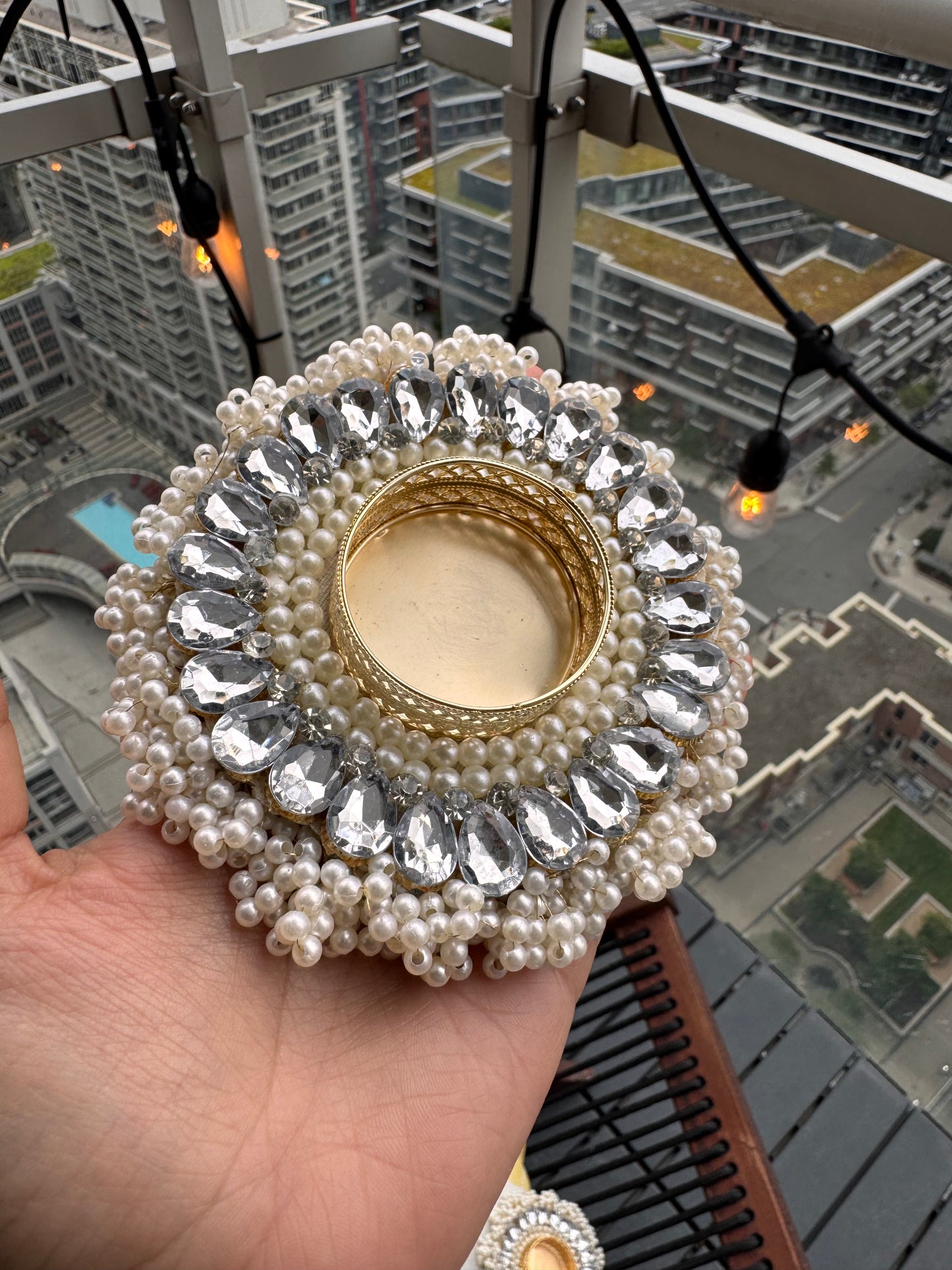 Pearl Ghunghroo Diya Holder (Pack of 2)