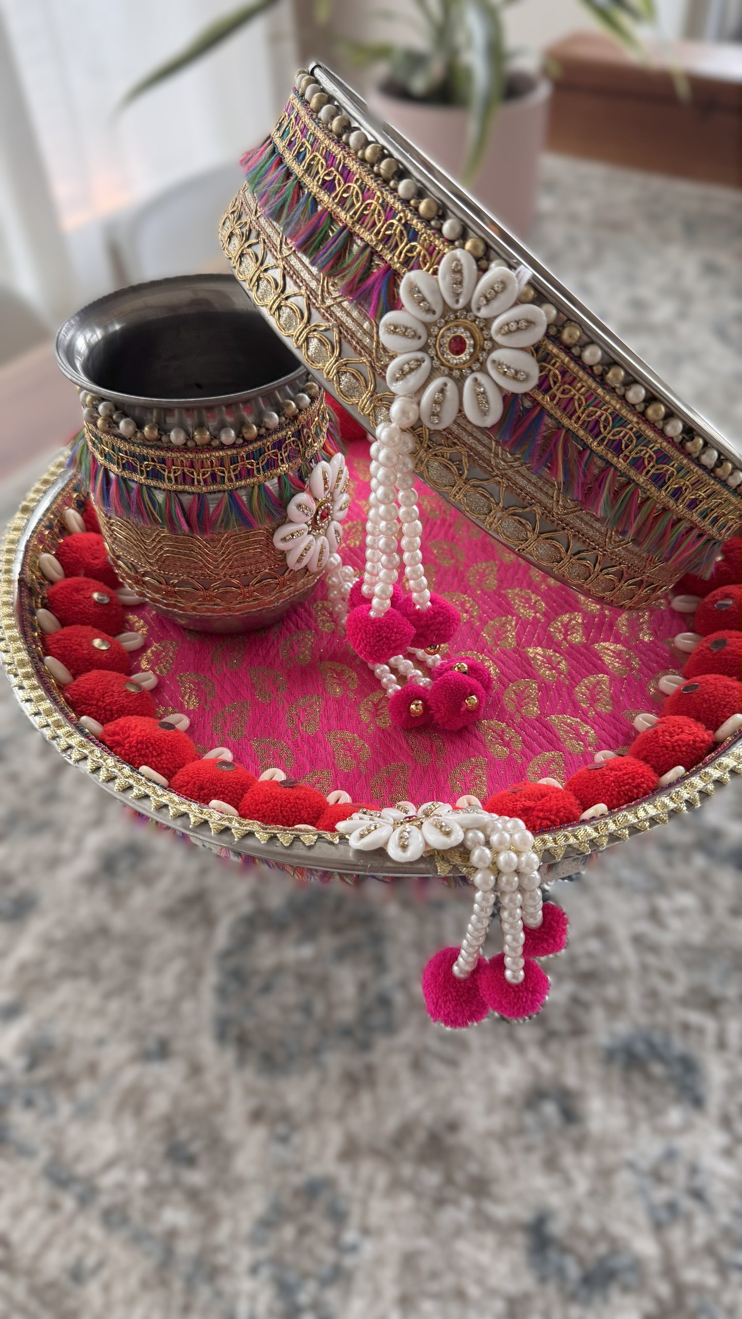 Rosy Glamour Karva Chauth Set