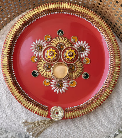 Decorative Plate for Rakhi- Red15