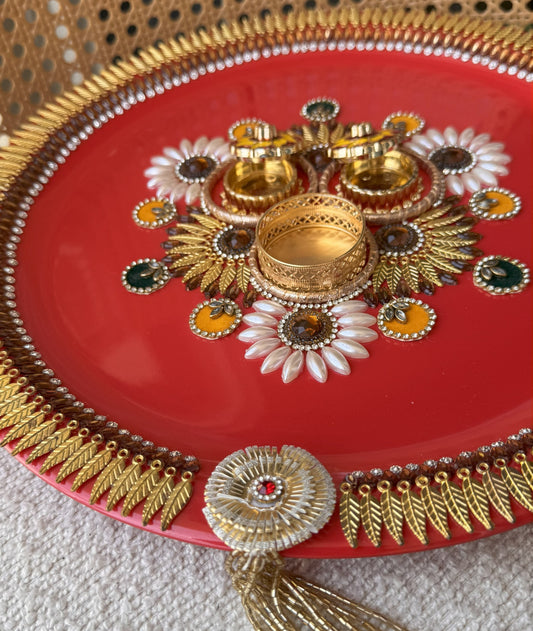 Decorative Plate for Rakhi- Red15