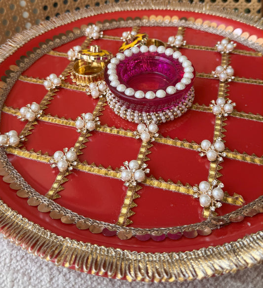 Decorative Plate for Rakhi- Red16