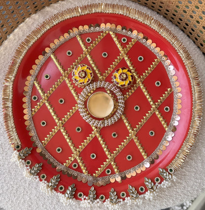 Decorative Plate for Rakhi- Red17