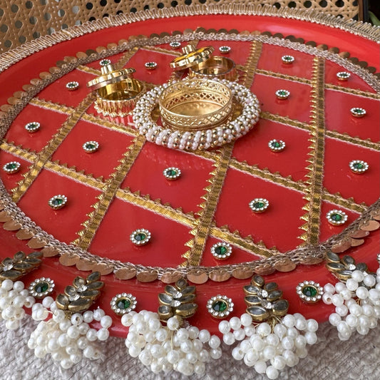 Decorative Plate for Rakhi- Red17