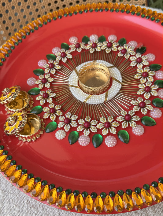Decorative Plate for Rakhi- Red18