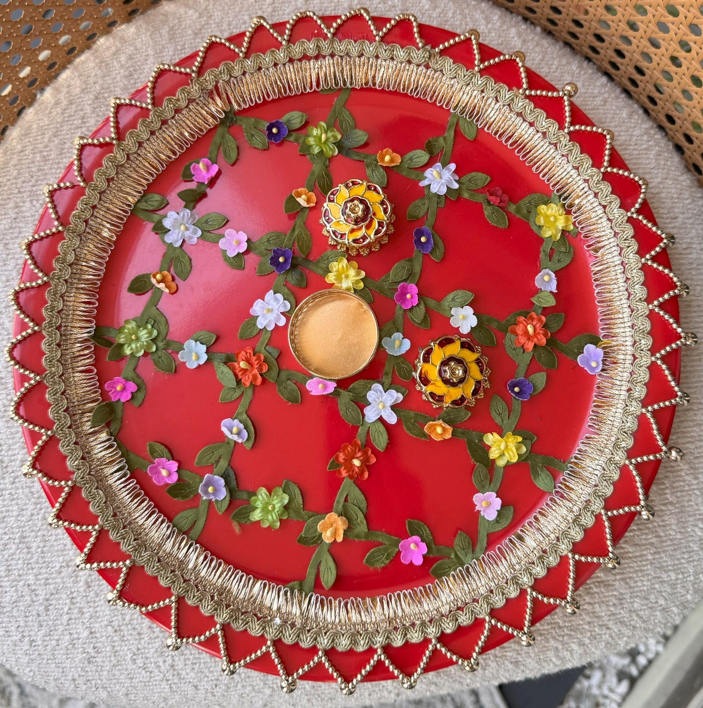 Decorative Plate for Rakhi- Red19