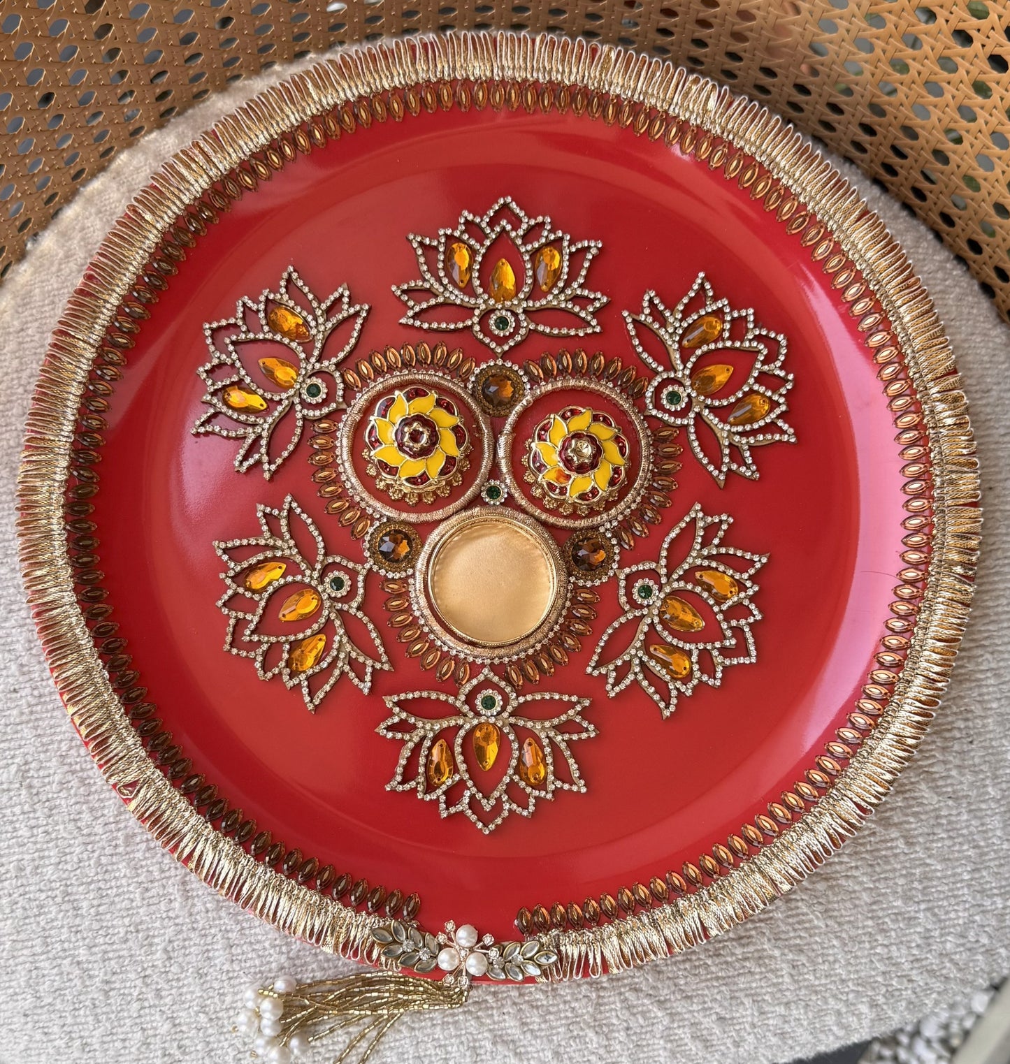 Decorative Plate for Rakhi- Red23