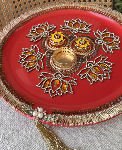 Decorative Plate for Rakhi- Red23