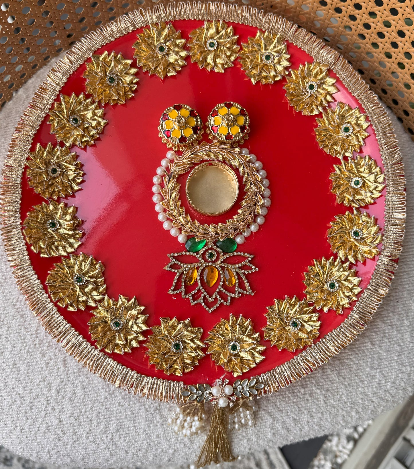 Decorative Plate for Rakhi- Red9