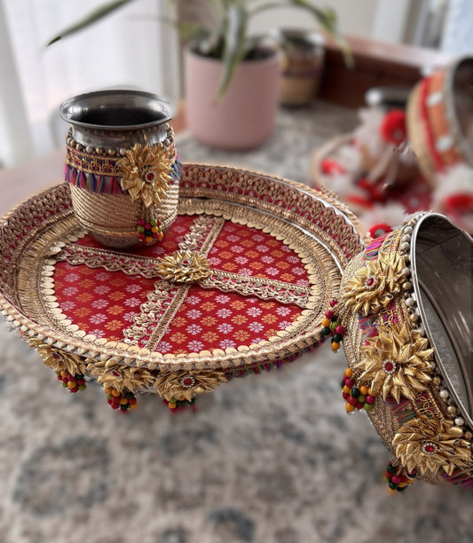 Scarlet Gota Karva Chauth Set