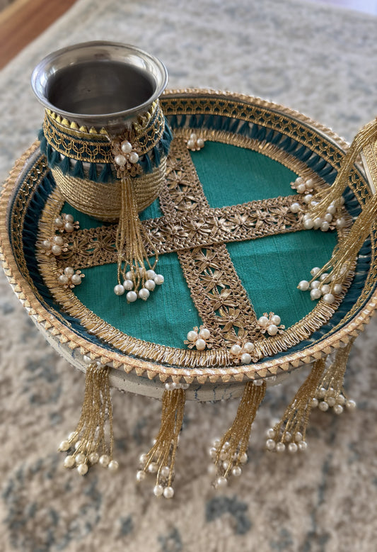 Regal Teal Karva Chauth Set