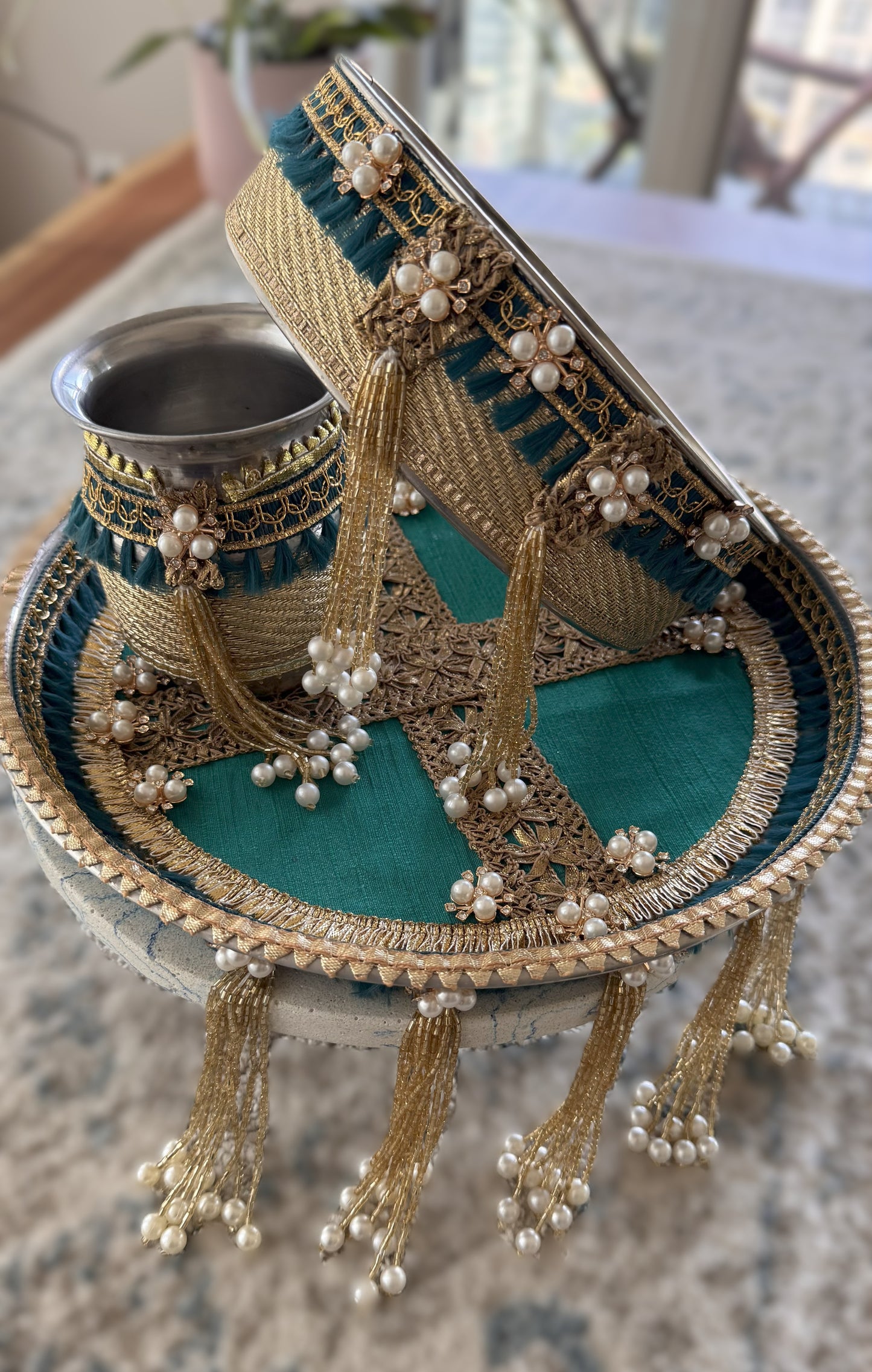 Regal Teal Karva Chauth Set