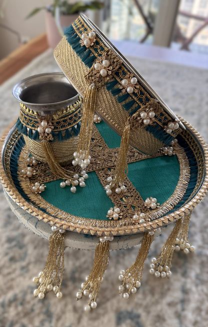 Regal Teal Karva Chauth Set