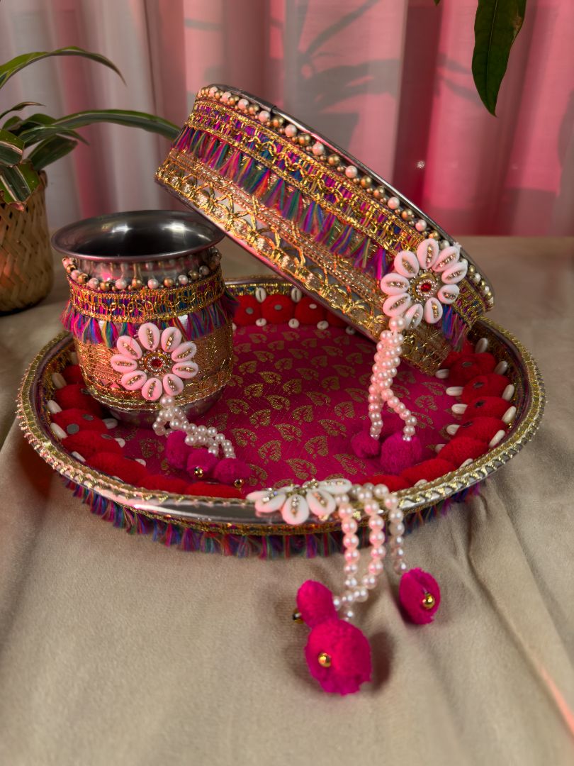 Rosy Glamour Karva Chauth Set