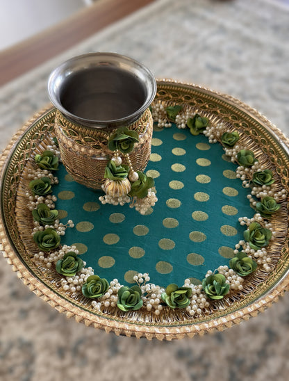 Serene Teal Karva Chauth Set