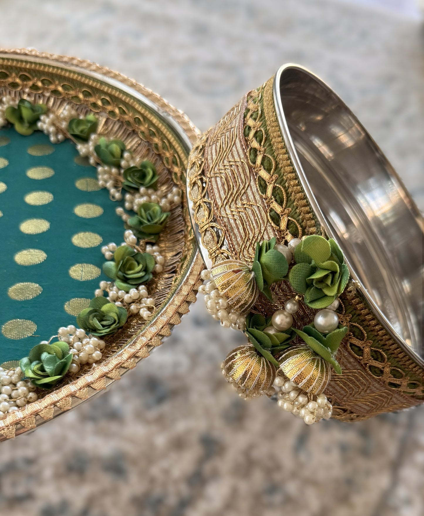 Serene Teal Karva Chauth Set