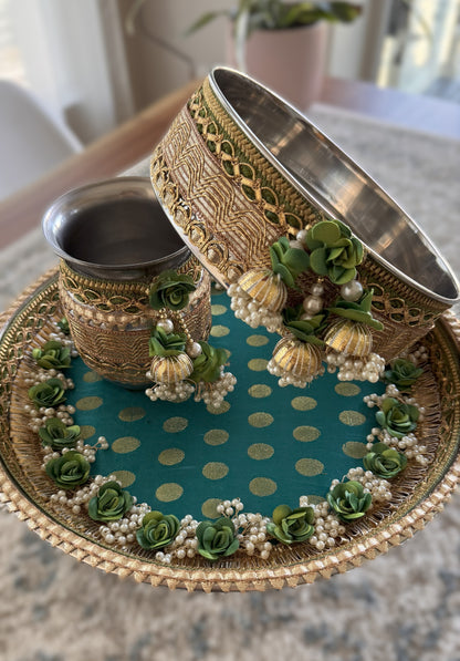Serene Teal Karva Chauth Set