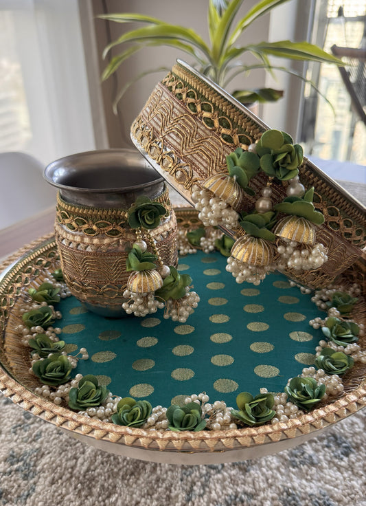 Serene Teal Karva Chauth Set