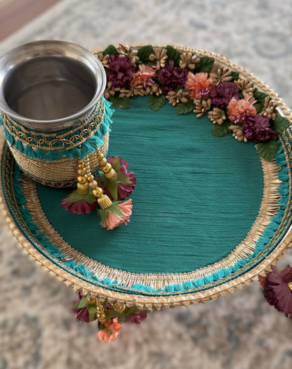 Teal Elegance Karva Chauth Set