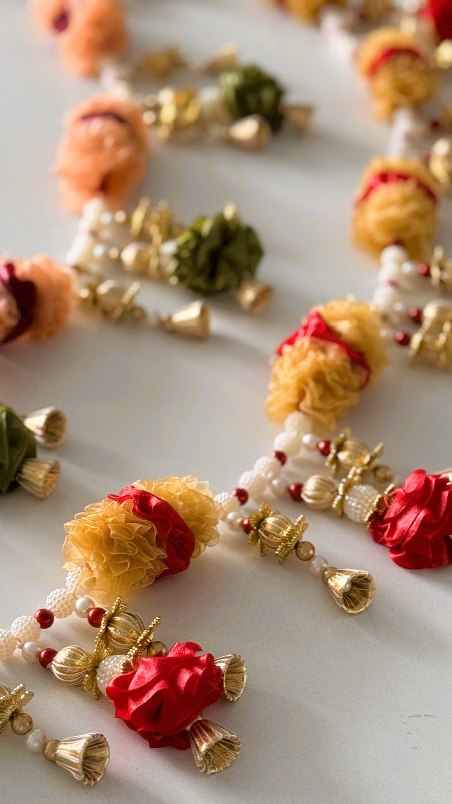 The Temple Bell Ribbon Toran- Red