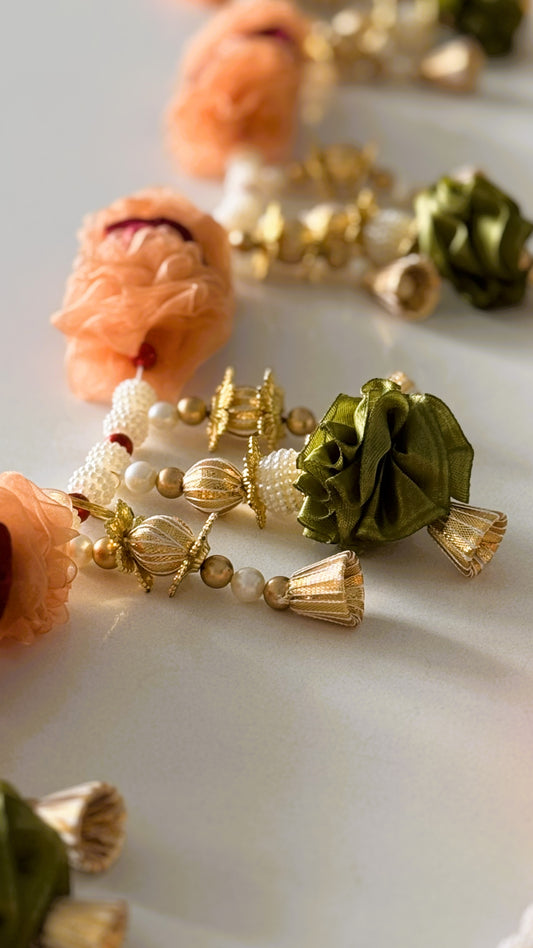 The Temple Bell Ribbon Toran- Green