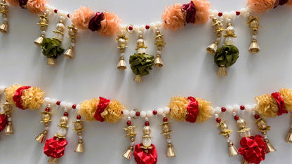 The Temple Bell Ribbon Toran- Red